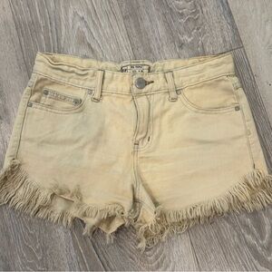 Free People Jean Shorts Distressed Frayed Hem